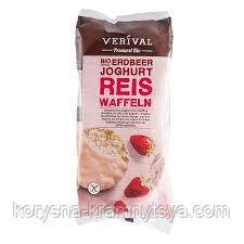 Вафлі рисові йогуртові з полуницею Verival, 100 гр 81272130761 фото