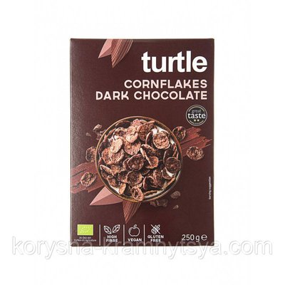 Пластівці кукурудзяні в темному шоколаді без глютену органічні 250г, Turtle 1759919372 фото