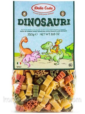 Макарони Динозаври зі шпінатом та томатом Dalla Costa, 250 гр 1940253695 фото