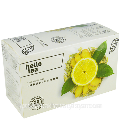Чай пакетований Hello tea Ginger Lemon Імбир — Лимон 20 шт. 812721311683 фото