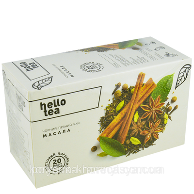 Чай пряний чорний пакетований Hello tea Masala 20 шт. 812721311685 фото