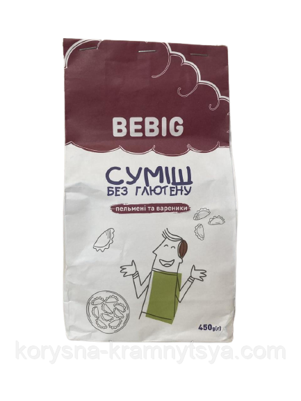 Суміш без глютену для пельменів і вареників TM BEBIG 450 г 820246000179 фото